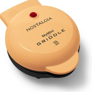 Nostalgia MyMini Persönliche elektrische Grillplatte, antihaftbeschichtete Grillplatte, perfekt für Keto- und Low-Carb-Diäten, Eier, Omeletts, Pfannkuchen, Frühstückssandwiches, Orange, MGD50R