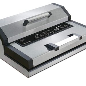 Caso 1405 FastVac 4000 Gewerbevakuumierer, regulierbare Vakuumstärke (f. weiche Lebensmittel), Beutel und Rollen bis 40cm Breite, starke Vakuumpumpe 20L/Minute