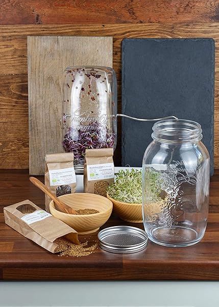 Eschenfelder Sprossengläser System II 750ml anthrazit | Edelstahl | Herstellung in Deutschland | Keimsaaten - Image 7