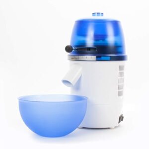 hawos Novum (Farbe: Blau) - Elektrische Getreidemühle mit 360W Leistung in Formschönem Makrolon Kunsstoffgehäuse der Firma hawos Kornmühlen GmbH